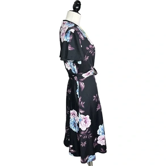 Nemidor Plus Size Floral Attached Sash Belt Dress 16 - Picture 3 of 8